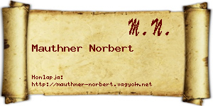 Mauthner Norbert névjegykártya